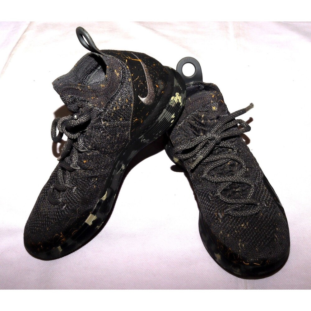 Nike Zoom KD11 A02604-901 Basketball Shoes Sneakers Gold Splatter Men's Size 7